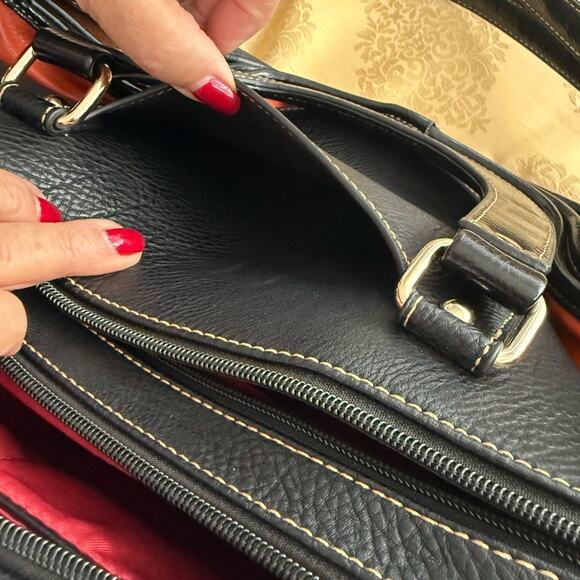 Color Block Accordion Multi Pocket Satchel Purse Mezon Handbags Like New - Picture 6 of 7